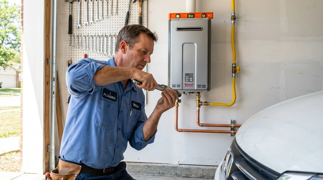 Tankless water heater installation by a Johns Plumbing LLC plumber in Lakeview
